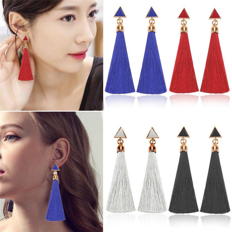 9CM Long Women Trendy Rhinestone Vintage Earrings Tassel Dangle Bohemia Fringe