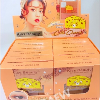 Kiss Beauty อายแชโดว์ พาเลทมี2เบอร์ โทนน้ำตาล +โทนส้ม เนื้อแมท กลิตเตอร์ 7 ช่อง No.87278-03 🍊พาเลทน่ารัก เป็นแบบตลับมินิ