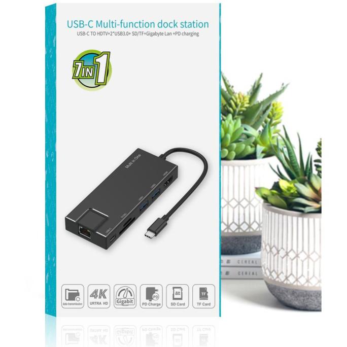 อะแดปเตอร์ Bubm Usb Type C Hub 7 In 1 Lan พร้อมที่ชาร์จ Pass-Through ...