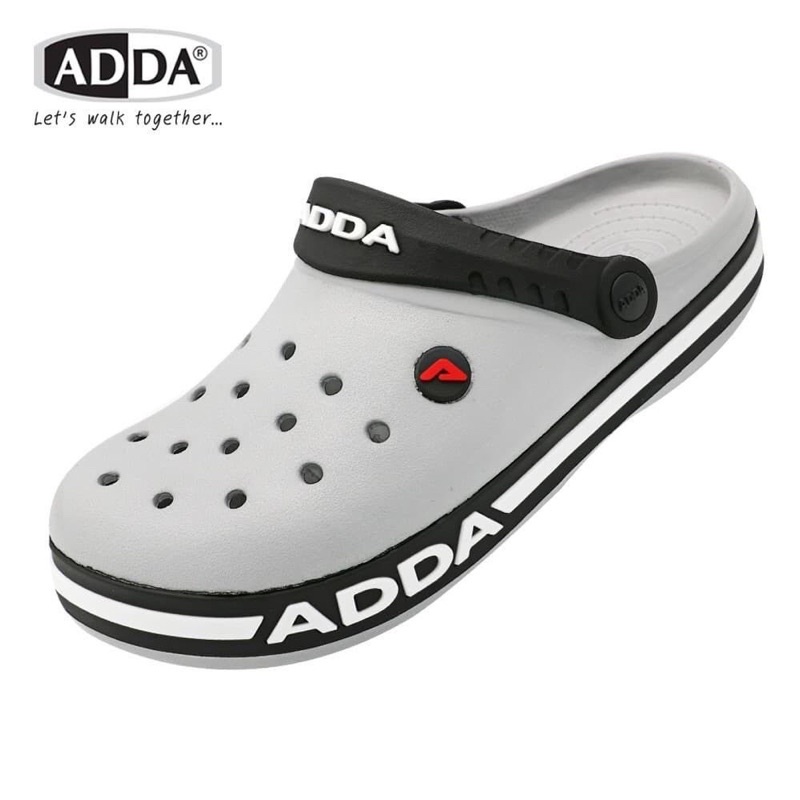 ⭐️พร้อมส่ง⭐️ADDA รุ่น 55U01 รองเท้าแตะ แบบสวมปิดหัว สีเทา ขาว ดำ กรม เขียว ไซส์ 7-10