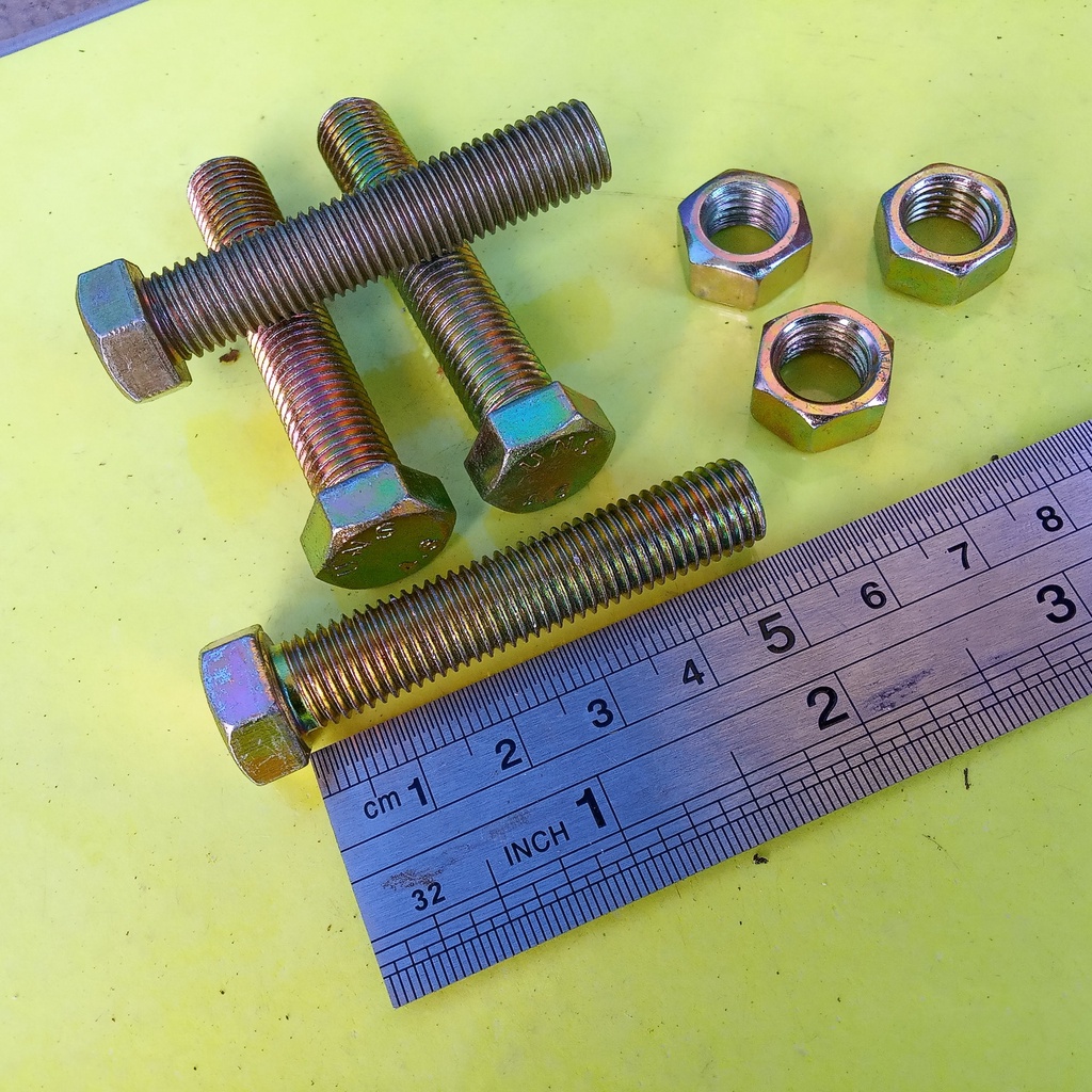 BOLT สีเหลือง NUT M10 X 50 / BMK M10 X 50 / สีเหลือง M10X50 BOLT / M10 BOLT / 14 KEY BOLT 14 / 5CM L
