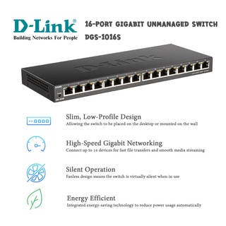 DGS‑1016S  16‑Port Gigabit Unmanaged Switch