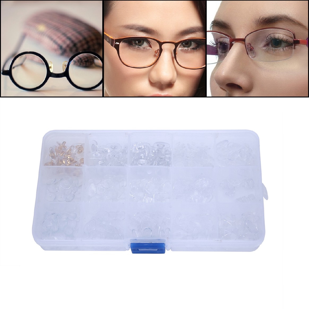 PS 50 Pairs Screw-On Oval Silicone Nose Pads for Glasses Eyeglass New ...