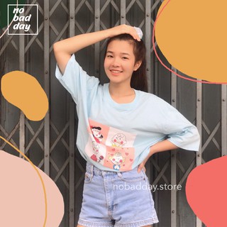 พร้อมส่ง⚡เสื้อยืด Oversize สกรีนลายการ์ตูน มีบริการเก็บปลายทาง