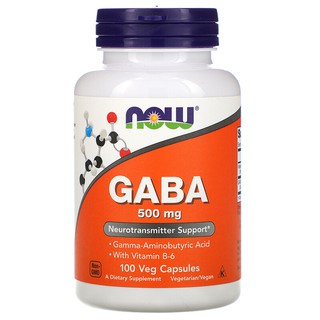 พร้อมส่ง!!! Now Foods, GABA, 500 mg, 100 Veg Capsules