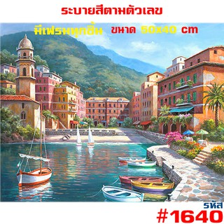 1640 💥 ขึงเฟรมไม้ 💥 พร้อมส่ง DIY Paint Number รูปวาด ของขวัญ ภาพวาดระบายสี ภาพวาดสีน้ำมัน ภาพระบายสีตามตัวเลข ตกแต่งผนัง