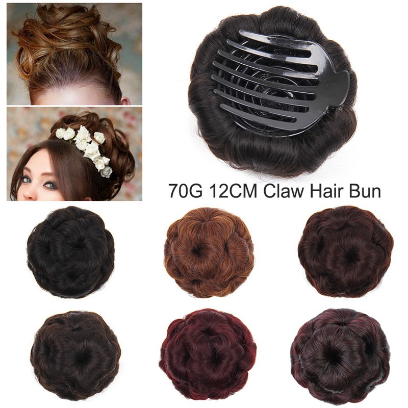 Bt 70g 6 Color Claw Clip In Hair Bun Wave Curly Hair Piece Chignon