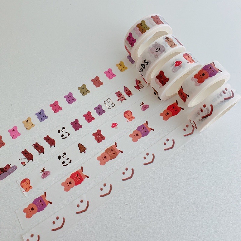 ✨ CLEARANCE SALE!✨ เทปตกแต่งสไตล์เกาหลี วาชิ เทปน่ารัก ตกแต่งสมุด scrapbooking 1.5cm x 5m