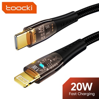 Toocki 20W PD USB C Lighting Data Cord สายเคเบิล USB ชาร์จเร็ว Type C ที่ชาร์จ