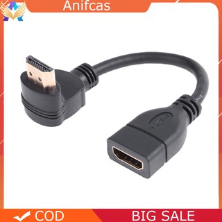 ✿15cm 90 Degree Elbow HDMI Male Port to HDMI Female Port Extender Cable #cz