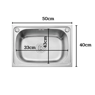 ซิงค์ล้างจาน อ่างล้างจาน 1หลุม วัสดุสแตนเลส ขนาด50x40ซม stainless steel sink รุ่น FS5040
