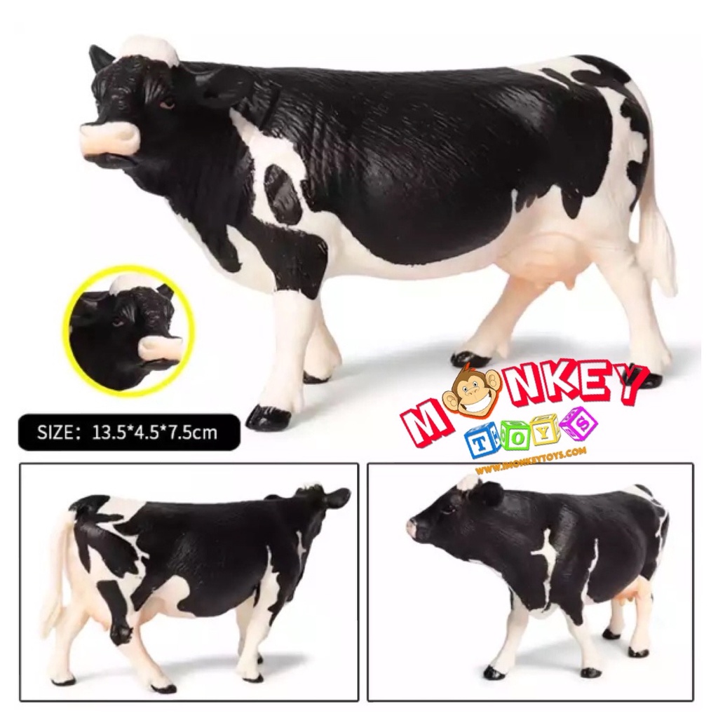 Monkey Toys - โมเดลสัตว์ Cow วัว นม ขาวดำ พ่อแม่ลูก ชุด 4 ตัว (จากหาดใหญ่) - รูปที่ 2