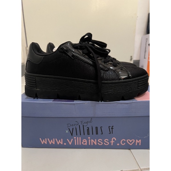 รองเท้า DAVID ENGEL VILLAINS SF  PLANK BLACK เบอร์ 9(39-40)รองเท้าบู๊ท เกาหลี รองเท้าโคฟเวอร์
