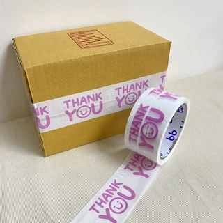 เทป Thank you 2 นิ้ว 45 หลา (ม้วน) 10 สี 10 แบบ Thank you tape สีดำ OPP tape ปิดกล่อง ติดกล่อง