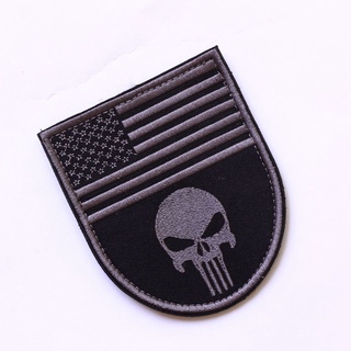 อาร์ม SEAL/NAVY USA FLAG PUNISHER 6*8 cm.