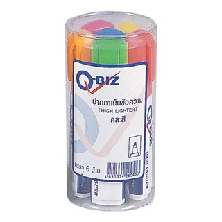 คิวบิซ ปากกาเน้นข้อความ แพ็ค 6 ด้าม คละสี Q-Biz Highlighter 6 pack assorted colors