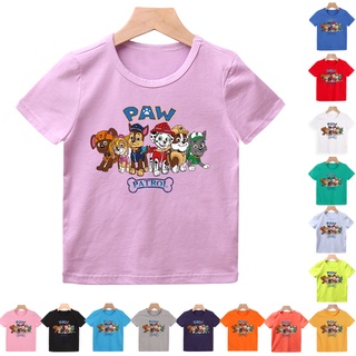 ใหม่เสื้อยืดลําลองสําหรับเด็กแขนสั้นพิมพ์ลายการ์ตูน Paw Patrol Groups