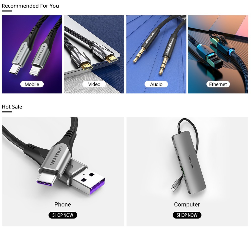 สั่งซื้อสินค้าออนไลน์จาก Vention Official Shop | Shopee Thailand