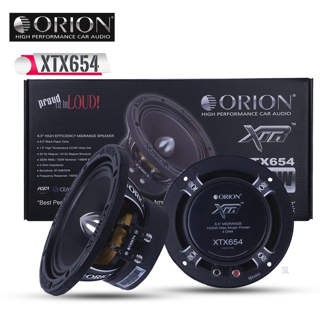 ⚡งานแบรนด์⚡ ลำโพงเสียงกลางโด 6.5นิ้ว เฟสปลั๊ก ORION รุ่นXTX654 โครงหล่อ สีดำ กำลังขับ 1400วัตต์ สัญช