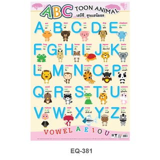 โปสเตอร์กระดาษ ABC Toon Animal #EQ-381  โปสเตอร์กระดาษ โปสเตอร์สื่อการเรียนการสอน