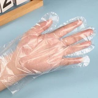 (แบบกล่อง) ถุงมือพลาสติก แบบใช้แล้วทิ้ง 1 กล่อง 200 ชิ้น ถุงมือพลาสติกใส สำหรับทำอาหาร
