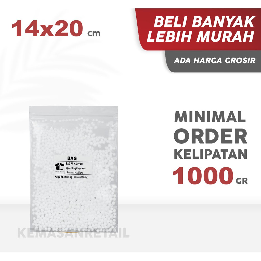 ถุงคลิปซิป PP ใสบรรจุภัณฑ์พลาสติก (14 X 20 ซม.) | JAYA GEMILANG PACKAGING