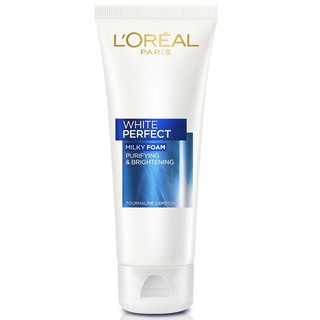 LOREAL White Perfect Milky Foam 100ml. ลอรีอัล ไวท์ เพอร์เฟคท์ โฟมล้างหน้า เพื่อผิวขาวกระจ่างใส