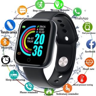 Y68/D20 สมาร์ทวอทช์ กันน้ำพร้อมตัวติดตามอัตราการเต้นของหัวใจสำหรับ Ios / Android Smart Watch