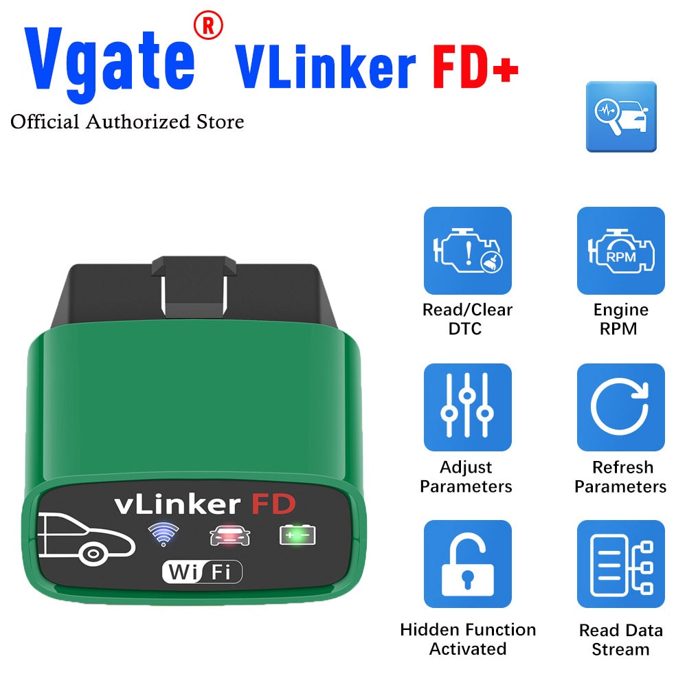 Vgate vLinker FD + ELM327 BT4.0-ไร้สายสําหรับ Ford wifi OBD2 รถวินิจฉัย OBD 2 เครื่องสแกนเนอร์ J2534