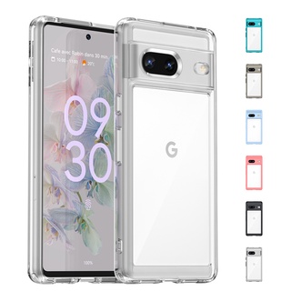 เคสโทรศัพท์มือถือ แบบใส กันกระแทก หลากสี สําหรับ Google Pixel 7 Google Pixel 7 Pro