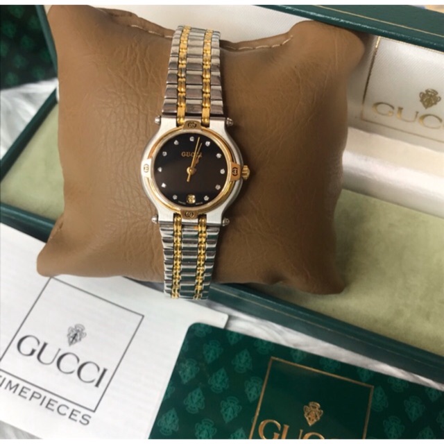 นาฬิกาGucci Gold/Silive2Tone 9000L Diamond