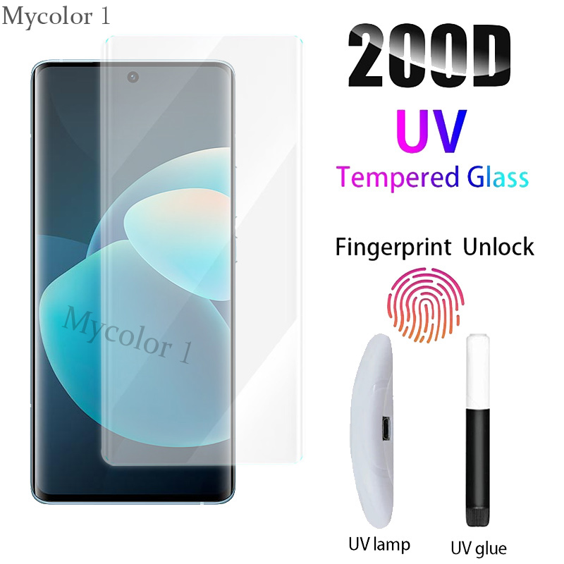 UV กาวเต็มจอ ฟิล์ม กระจกนิรภัย VIVO X200 Y78 Y78+ V40 V30E V30 V29 V27 V25 V23 X100 X90 X80 X70 X60 X50 Pro Plus+ 5G 4G 2024 2023