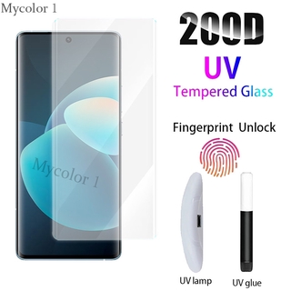 UV กาวเต็มจอ ฟิล์ม กระจกนิรภัย VIVO V29 V29E V27 V25 V23 X90 X80 X70 X60 X50 Pro Plus+ 5G 4G 2023