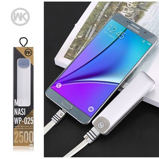 เพาเวอร์แบงค์ แบตสำรอง WK WP-025 Mengnasi 2500 mAh รับประกันศูนย์ 1 ปีเต็ม