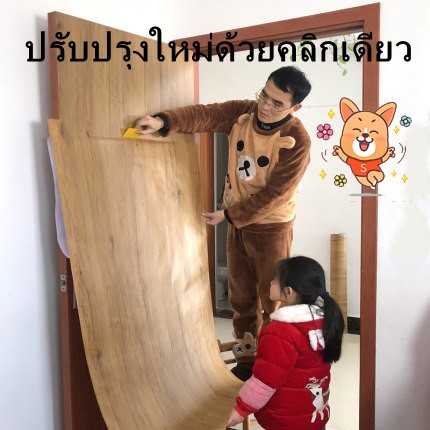 ลายไม้ประตูสติ๊กเกอร์ติดด้วยตนเองกรอบประตูขอบสติกเกอร์กระดาษผนังกันน้ำหอพักตู้เก่าประตูปรับปรุงเฟอร์นิเจอร์ผนังสติ๊กเกอร