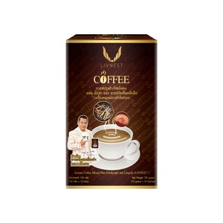 Livnest ลีฟเนสกาแฟผสมถั่งเช่าและสารสกัดเห็ดหลินจือ ขนาด 10ซอง