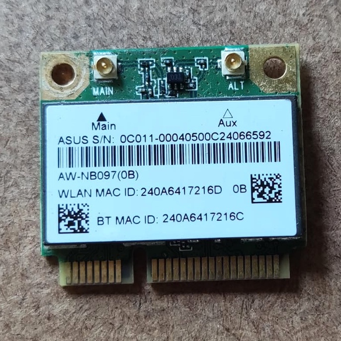 บอร์ดโมดูลเชื่อมต่อบลูทูธโน้ตบุ็ค Asus AW-NB097  Wireless Bluetooth 4.0 PCIe Half AW-NB097H  AR5B225