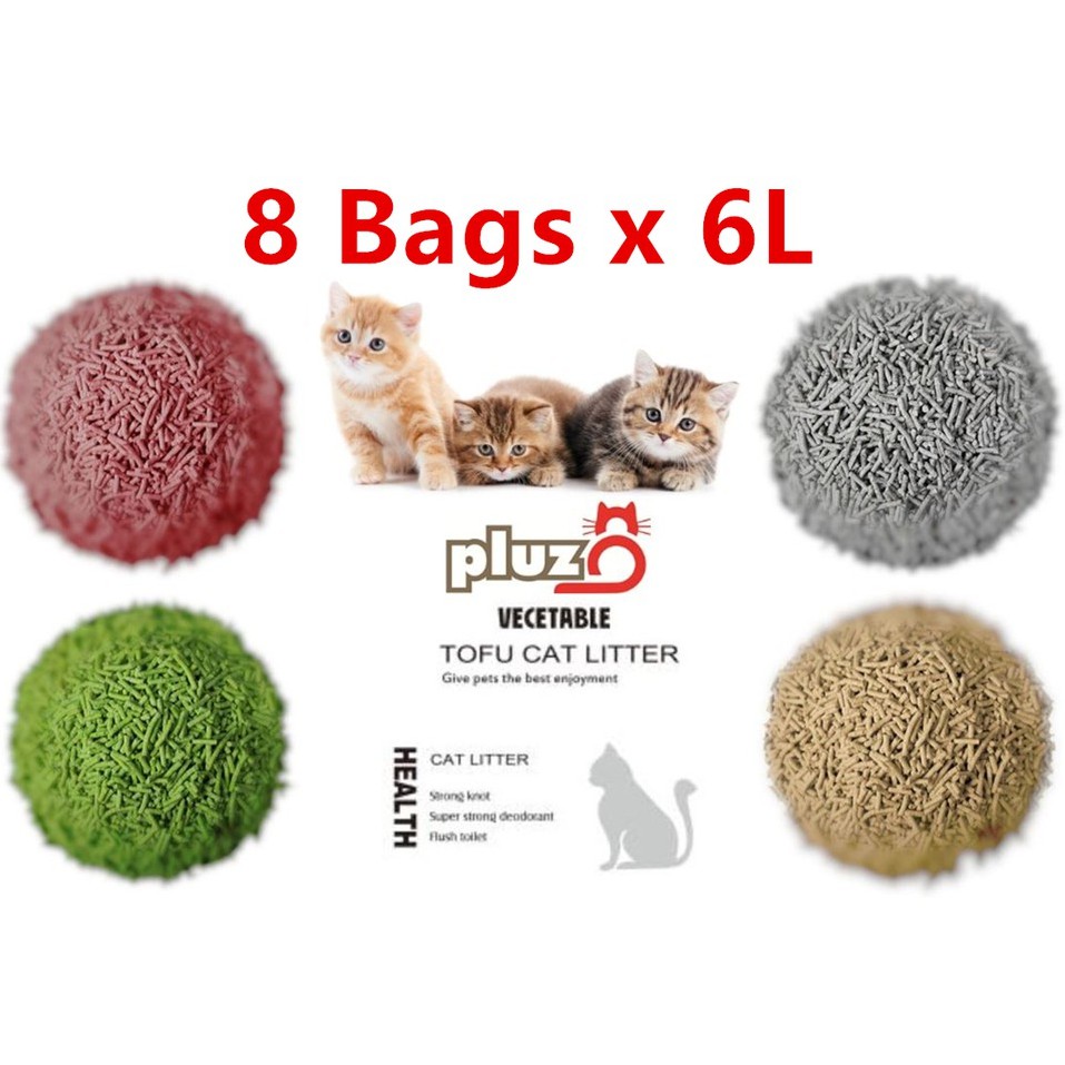 *WHOLESALES* 6L(2.4KG) x 8 ถุง ทรายแมวเต้าหู้แบบกด 6L (8 FLAVOUR)