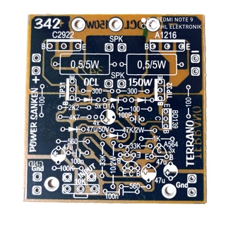 เครื่องขยายเสียง Pcb OCL MONO 150Watt TERRANO FINAL SANKEN 342watt