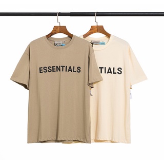 Essentials FOGผ้าฝ้ายแท้แฟชั่นเสื้อยืดแขนสั้นลำลองสำหรับบุรุษและสตรีลายพรางใหม่