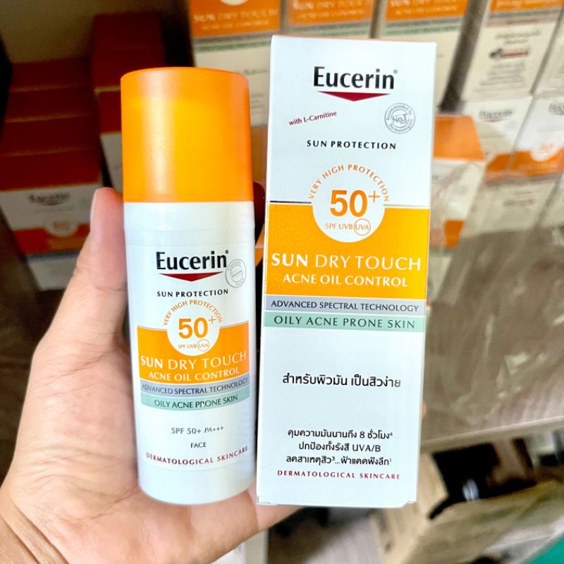 โค้ด 77DDAYFMCG ลดเพิ่ม 120] กันแดดสำหรับผิวเป็นสิว EUCERIN Sun Dry Touch  Acne Oil Control SPF 50 PA+++ ขนาด 50 มล | Shopee Thailand