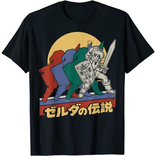 ROUNDคอลูกเรือNeckเดอะเลเจนด์ออฟเซา Legend Of Zelda Retro Link Kanji Portrait Graphic T-Shirt T-Shirt-4XL