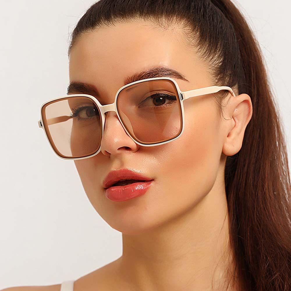 AHOUR Elegant Big Frame Sunglasses Traveling Square Sunglasses Women