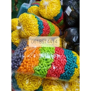 อาหารปลาข้าวโพดหลากสีขนาดไซต์20×43(มี7-8สี) 2-2.5โล