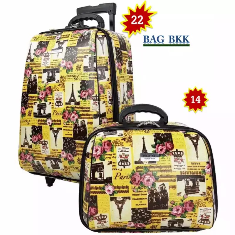 BAG BKK Luggage Wheal กระเป๋าเดินทางล้อลาก ระบบรหัสล๊อค เซ็ทคู่ ขนาด 22 นิ้ว/14 นิ้ว Code F7719-22fashion
