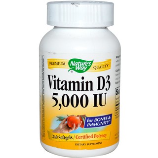 Natures Way, Vitamin D3, 5000 IU, 240 Softgels