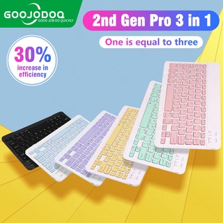 GOOJODOQ แป้นพิมพ์บลูทูธ 10 นิ้ว สำหรับ iPad Air4 10.9 iPad 2018 2020 Pro 11 12.9 10.5 Air 2 3 Mini 4 5  iPad 10.2 Gen7 Gen8