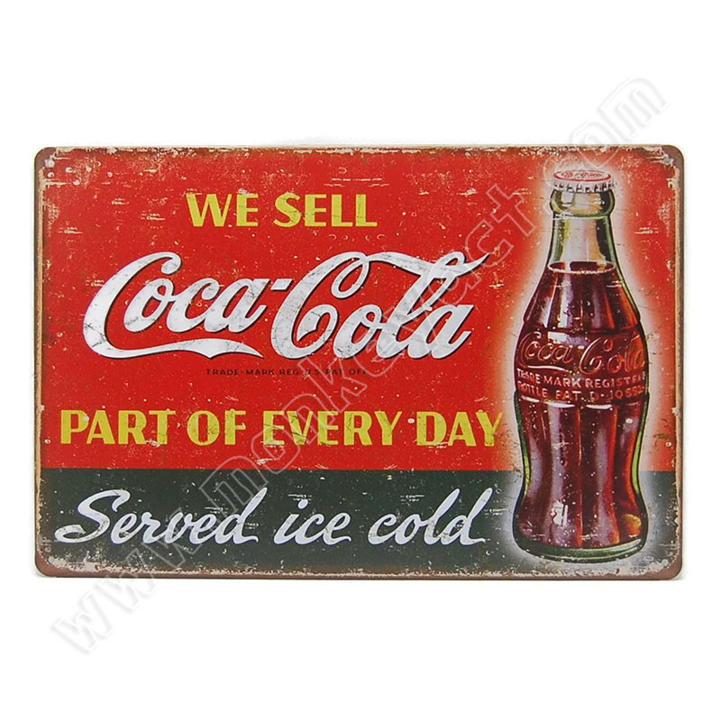 ป้ายสังกะสีวินเทจ We Sell Coca Cola part of every day.