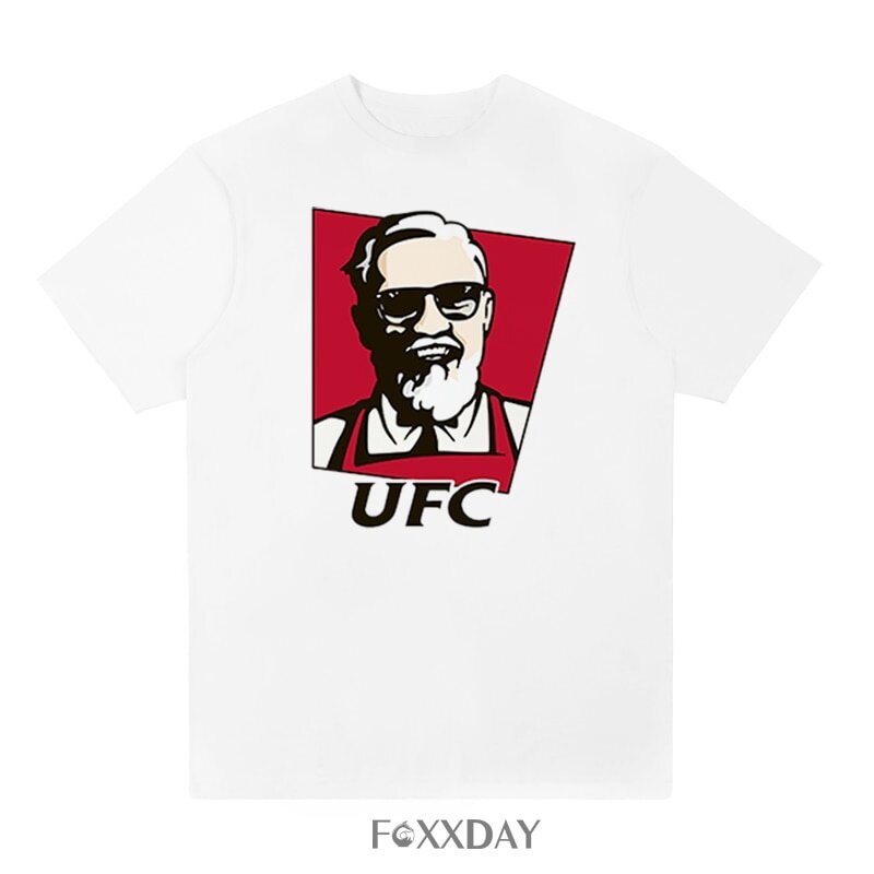 เสื้อยืดคอกลม【leee】T-Shirt Conor Mcgregor Ufc Colonel Tee Shirt Harland Sanders Creative Design Shor