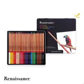 [เครื่องเขียนโปรยกทัพ] เรานาซองซ์ สีไม้เกรดอาร์ตติส 24สี กล่องเหล็ก